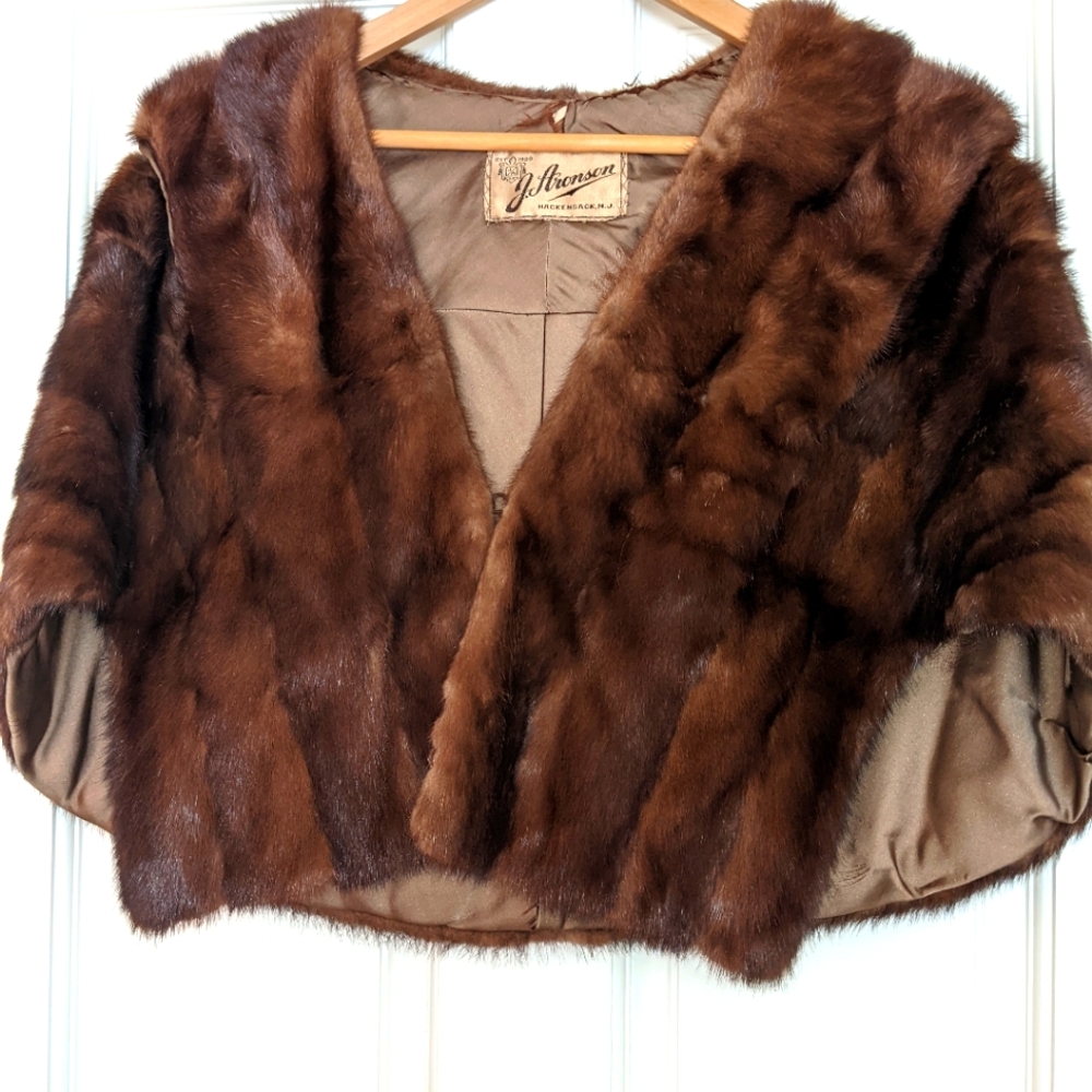 Vintage 100% Mink Mahogany Mink Stole by J. Aronson